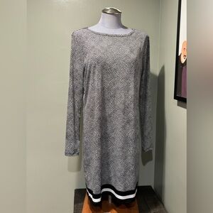Michael Kors Black and White Patterned Dress